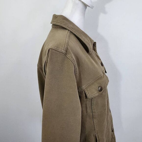 D&Co. Olive Green Jacket Green Stretch Knit Jacket Size Medium - Picture 3 of 7